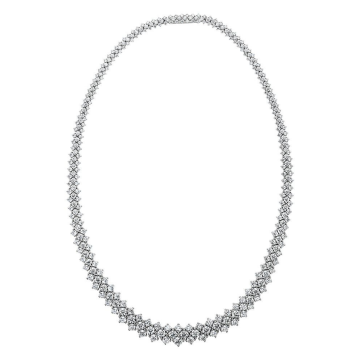 14 Ayar 21.60 ct Beyaz Altından Çok Sıralı Pırlanta Sonsuzluk Kolye Gerdanlık | Zarif ve Şık Tasarım